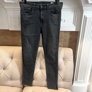 Rag & Bone High Rise Ankle Skinny Denim Jean Women’s 30 Black Flame Stretchy: BV
